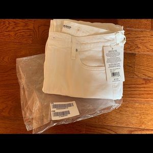 HUDSON Remi High-Rise White Straight Crop Jeans🌸